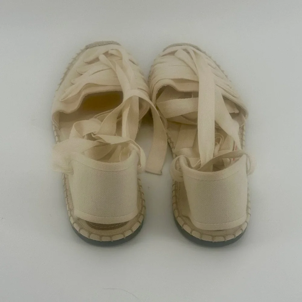Polo Ralph Lauren Sandals Womens 11B Canvas Lace Up Espadrille Shoes Flats NWOB